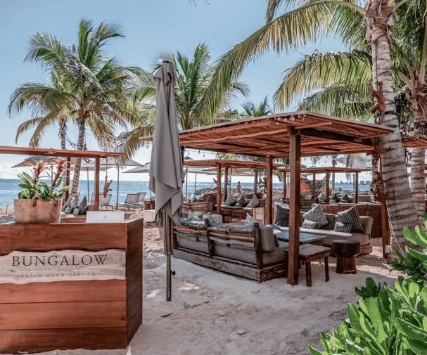 The beach club palapa
