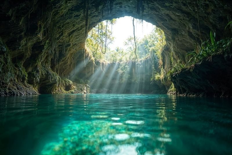 A cenote in the jungle